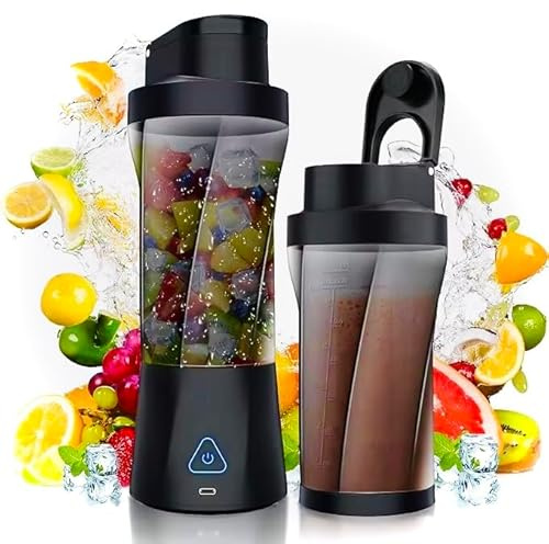 Smash Juicer Portable Blender – 700ml, 22,000 RPM, USB-C Rechargeable, Leakproof Travel Cup Lid, 360W, 6 Blades – Blends Ice, Smoothie Maker, Frozen Fruits. Suitable for Gym, Home, Travel & Camping