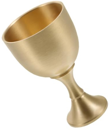 Cabilock Vaso de Mini Latón Copa de Agua Santa Copa de Cáliz para Uso Religioso de Cáliz de Vino Pequeña