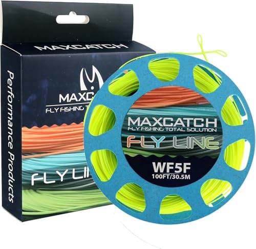 Maxcatch Weight Forward Fly Fishing Line with 2 Welded Loops, Floating Fly Lines, 100FT (WF1F, 2F, 3F, 4F, 5F, 6F, 7F, 8F)