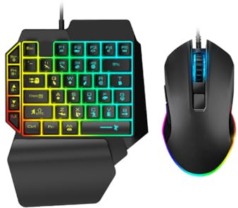 mophrati Teclado mecánico de una Mano, Teclado para Juegos, Controlador de Juego Amplia aplicación, Accesorios Ordenador para el hogar, Navidad