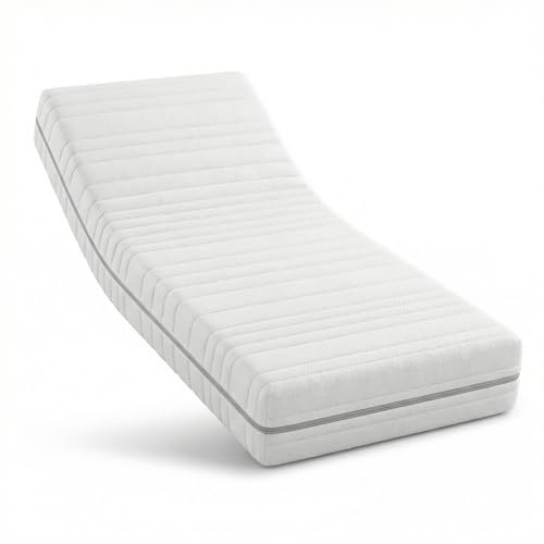 Mister Sandman Matelas Mousse Froide 100x200 cm H2/H3, 7 Zones, 25 cm, Réversible, Respirant, Housse Lavable à 40°C