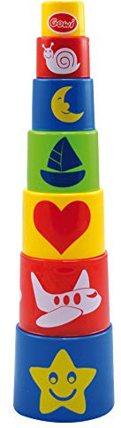 GOWI 453-07 Pyramide Standard, 7teilig, Stapel- und Steckspielzeug