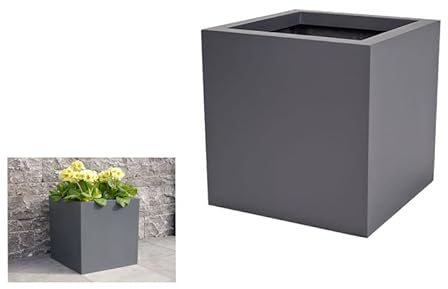 Pflanzkübel der BUNDESGARTENSCHAU L40x B40x H40cm aus Fiberglas in anthrazit, Blumenkübel, Pflanzgefäße