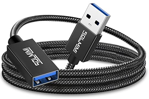 SOLMIMI USB Extension Cable 8 FT, Male to Female 3.0 USB 5 Gbps High-Speed Transmission Cable Compatible with Gamepad, Keyboard, Flash Drive, Hard Drive, Printer, VR, PS5