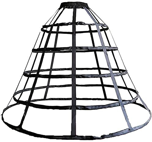 SSDH Évider en Cage 5 cerceaux Agitation Victorienne Jupon Jupe Mariage Robe de mariée Cosplay Sacoche Crinoline Jupon Slip (Noir)