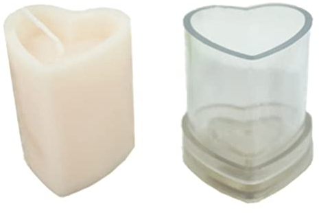 HUSHUI Molde de Vela de corazón de Amor 3D de Silicona, Molde de Vela Hecho a Mano en Forma de Amor, Molde de Vela de plástico con Forma de Amor, aromaterapia, Herramienta para Hacer Velas de