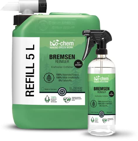 bio-chem Bremsenreiniger Spray 5,75L für Auto, Motorrad und Fahrrad I Leistungsstarker Entfetter für Scheibenbremsen I Geeignet als Ketten-Reiniger, Motorreiniger und Fettlöser I Mit Menthol-Duft
