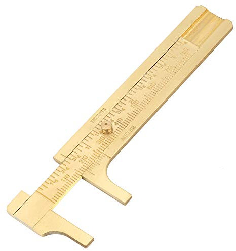 Calibri tascabili in ottone, Mini calibro a corsoio a doppia scala Strumento di misurazione del righello del calibro del calibro scorrevole in ottone portatile(80mm)