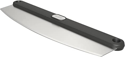 POWERHAUS24 Pizza-Wiegeschneider/Wiege-Messer, auch für Flammkuchen, XL-Größe, Profiqualität, aus hochwertigem Edelstahl, in schöner Kartonverpackung