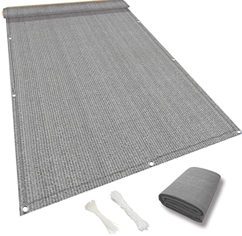 NINGBAI Zaunblende Balkon Sichtschutz 90 x 800 cm Wetterfest UV-Schutz Ohne Bohren Sonnenschutz Gewebe Netz HDPE 220g/m², Leicht Transparent für Terrasse und Zaun, Grau
