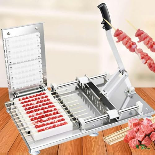 Kebab Maker Box, Shish Kebab Maker a 10 fori, Strumenti per la produzione di spiedini di tofu in acciaio inossidabile, per preparare spiedini di verdure, spiedini per barbecue