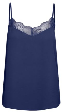 PIECES Haut en Dentelle à Bretelles pour Femme Noos BC, Bellwether Blue, S