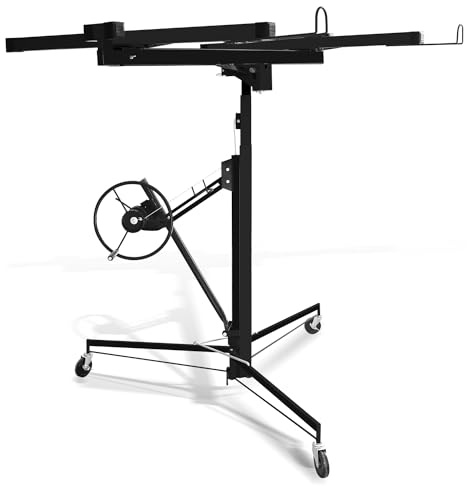 Hebitod Sollevatore a piastre XXL, sollevatore a piastre pieghevole, montaggio a secco, altezza regolabile 140-350 cm, braccio di carico fino a 290 cm, capacità di carico fino a 68 kg, set di