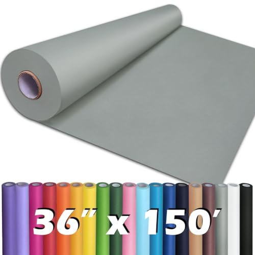 PerkHomy Light Grey Kraft Paper Roll 36 x 1,800 (150') for Gift Wrapping Bouquet Flower Art Painting Craft Writing Packaging Shipping 80GSM 55LB (Light Grey, 36 x 150')