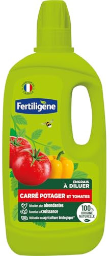 Fertiligène Engrais Naturel Carré Potager et Tomates, 750 ml, Solution à Diluer, 100% Origine Naturelle