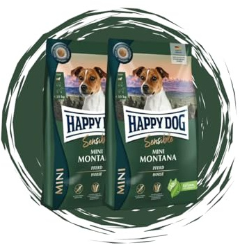 Happy Dog Sensible Mini Montana - Hundefutter Bundle 2×300 g - Getreidefrei & glutenfrei Single‑Protein mit Pferd - Für empfindliche kleine Hunde - Made in Germany