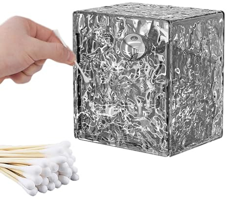Generico Porta Cotton Fioc – Estuche elegante con apertura angular, caja de pared, contenedor para bastoncillos de algodón, para baño, dormitorio, maquillaje y para el cabello