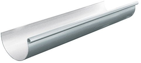 First Plast - Gouttière PVC 25 demi-ronde - Profilé gouttière PVC 25 demi-ronde en 2 m - aspect zinc -