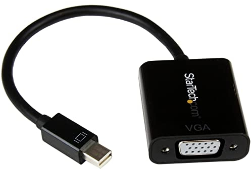 StarTech.com Mini DisplayPort auf VGA Adapter - Aktiver Mini DP 1.2 auf VGA Konverter/Dongle - 1080p Video - mDP oder Thunderbolt 1/2 Mac/PC zu VGA Monitor/Projektor/Display - Schwarz (MDP2VGA2)