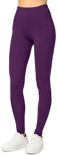 Merry Style Damen Lange Leggings aus Viskose MS10-143 (Pflaume, XL)