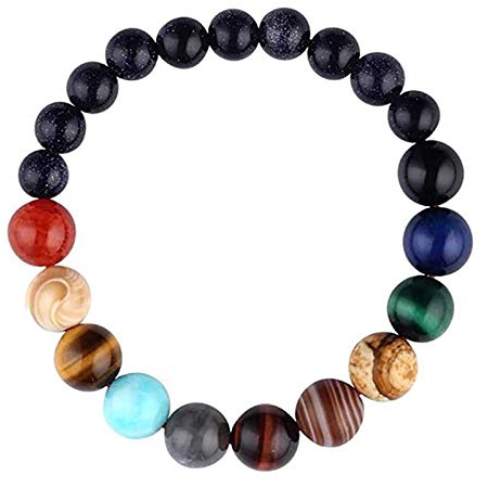 AidShunn Sonnensystem Armband Naturstein Perlen Universum Galaxy Eight Planet Themed Series Schmuck für Männer Frauen Jungen Mädchen Mädchen Kinder Teenager