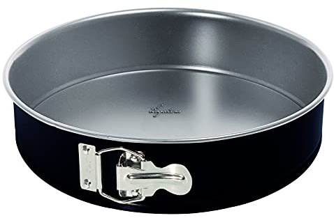 Lagostina Gustosa Tortiera Apribile con Cerniera in Acciaio Antiaderente per Forno, Nero, Diametro 28 cm