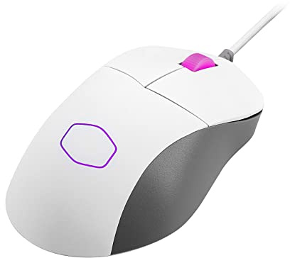 Cooler Master MM730 RGB-LED ultraleichte 48g Wired Gaming Maus – Kabelgebundene Maus mit optischen PixArt PMW3389-Sensor (16K DPI), 70 Millionen Klicks, MasterPlus+ (32K DPI, nur PC) - Mattweiß