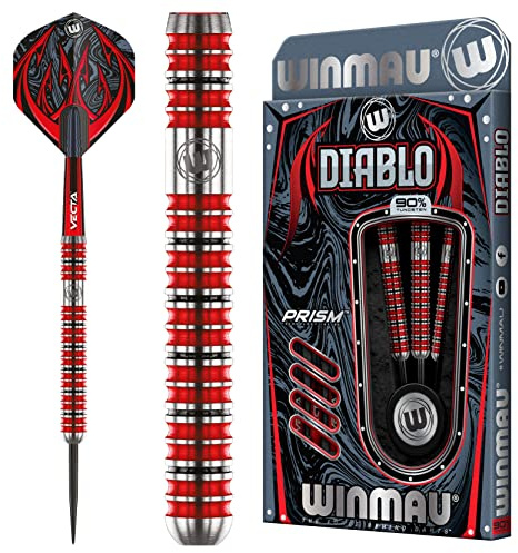 WINMAU Diablo 25 Gram Professionell Stålspets Volfram Dart Set med dartflygs och stjälkar