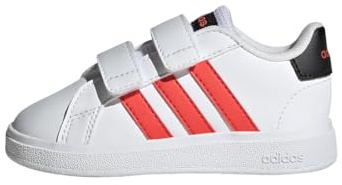 Adidas Unisex Baby Grand Court Lifestyle Hook and Loop Shoes, Cloud White/Bright Red/Core Black, 27 EU