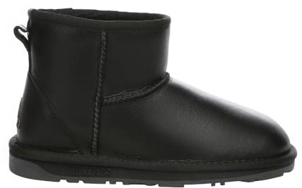 EVERAU Klassische Mini-Stiefel aus Nappaleder für Damen - Emu Leather, Schwarz, EU 39 Weiblich