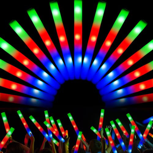 JOYIN 12 Stück Knicklichter aus Schaumstoff, LED-Leuchtstäbe in Großpackung mit 3 Modi, blinkende Partylichter für Hochzeit, Konzert, Camping, Geburtstag, Halloween, Partytüten-Füller für Kinder