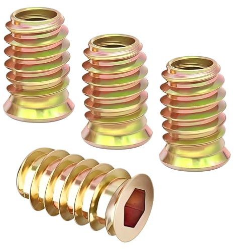 Qrity 20 Piezas Tuerca Hexagonal, Tuerca Manguito Hexagonal, Tuercas de Inserción Roscadas, M8x8mm Insertos Roscados, Tuerca de Inserción