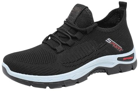 Sneaker Damen Leicht und Bequem rutschfest Orthopädische Ergonomischer Schmerzlinderungs-Schuh Laufschuhe Shock Absorbing Turnschuhe Atmungsaktiv Sportschuhe Einfarbig Flache Walkingschuhe