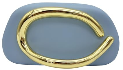 CORIOS Bolsa de Noche para Mujer Cuero PU Acrílico Clutch Bolso de Boda Asa Metálica Bolso de Fiesta Elegante Bolso de Hombro Bandolera con Cadena para Banquete Fiesta de Graduación Azul