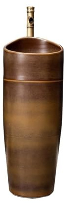 Lavabo de pedestal moderno - Lavabo de pedestal cerámica for baño con grifo y desagüe, lavabo integrado for balcón