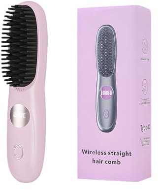 2026 Glätteisen Kabellos,Haarglätter Wiederaufladbare Tragbare,Hair Straightener 3-stufige Temperaturregelung Geschenke für Frauen (Rosa)