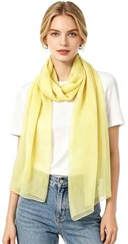 Lina & Lily Crinkled Chiffon Women's Scarf Shawl Wrap Spring Summer Sheer Silky Featherlight