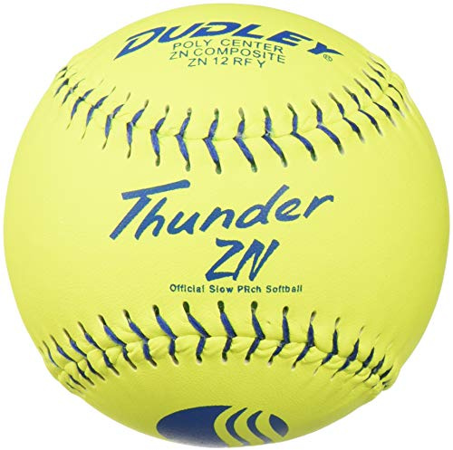Dudley 12 USSSA Thunder ZN Slowpitch Classic M Stamp Softball - 12 pack