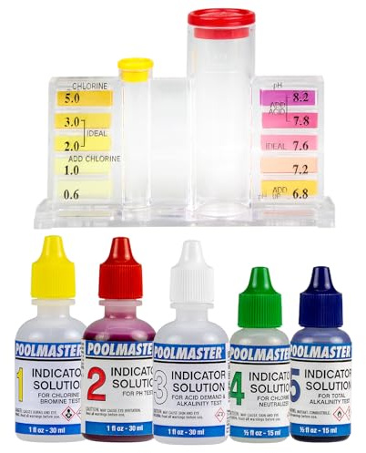 Poolmaster 5-Way Swimming Pool and Spa Water Test Kit for Chlorine, Bromine, pH, Acid Demand, and Total Alkalinity