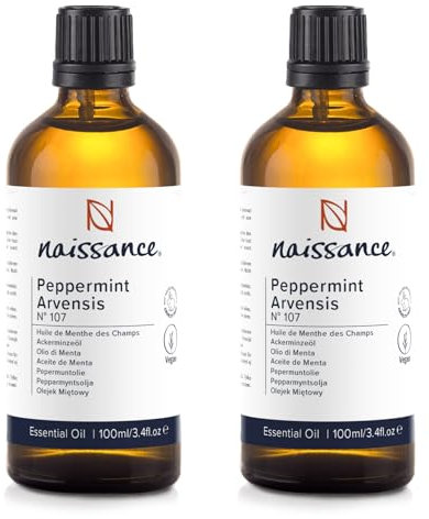 Naissance Minzöl (Nr. 107) - 200ml (2x100ml) - Mentha Arvensis - 100% Reines Ackerminze Ätherisches Öl - Minzöl für Naturkosmetik, Aromatherapie, Duftlampe - Duftöl für Aroma Diffuser