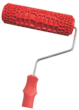 Rodillo de pintura en relieve, diseño de piel de cocodrilo con asa para decoración de pared, 17,78 cm