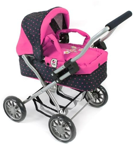 Bayer Chic 2000 555 12 - Passeggino per Bambole Smarty, Colore: Rosa e Blu a Pois