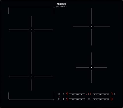 Zanussi Induction Hob Series 40, ZIFN644K 4 Zones, 60cm, Connect Cooking Zones for Large Pans with JoinZone, Hob2Hood Technology, Power Boost Function, Built-In Hob, Child Safety Lock, Ceramic Surface