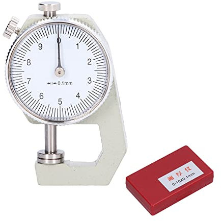 Medidor de grosor, Medidor de Espesor de 0-10 mm Medidor de Espesor de Esfera Calibrador de Grosor Portátil Herramienta de Calibre de Espesor, Mide Papel, Cuero, Hojas de Metal, Joyas y Más