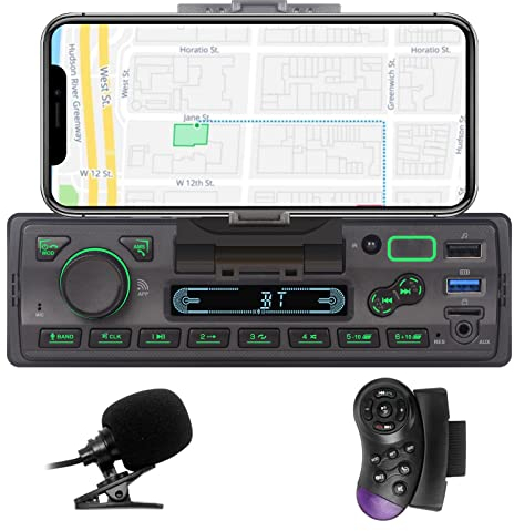 LXKLSZ Autoradio 1 din Autoradio Bluetooth con controllo APP Lettore MP3 supporto USB/TF/AUX/Ricarica rapida/Chiamate in vivavoce/Radio FM AM
