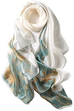 Silk Scarf Women Shawl White Scarf Stain Neckerchief Head Wrap Thin Scarf Ladies Beach Shawl Vintage Bridal Chiffon Scarf Muslim Colorful Cloth Christmas Decorations Scarf Belt Green Shawl