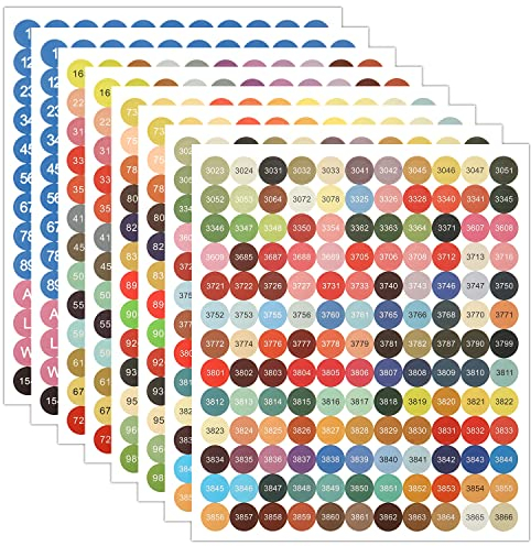 AIEX 8 Blatt Farbige Nummernaufkleber, 447 Mehrfarbige Etiketten Buchstabenaufkleber inkl. 1-99 Nummernaufkleber und 26 Buchstaben Sortieren von Diamond Art Painting Aufbewahrungsbox, Farbe (2 Set)