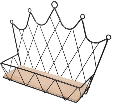 OUNONA 1stk Regal Wand-organizer-rack Rustikaler Pflanzenständer Waschlappenhalter Haushaltsdekoration Kleiderhaken Aus Holz Huthaken Spielzeug Erröten Kind Schmiedeeisen