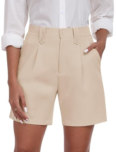 MoFiz Cargobyxor för kvinnor bermuda shorts sommar vandringsshorts för resor camping sport volleyboll tennis, Khaki, S