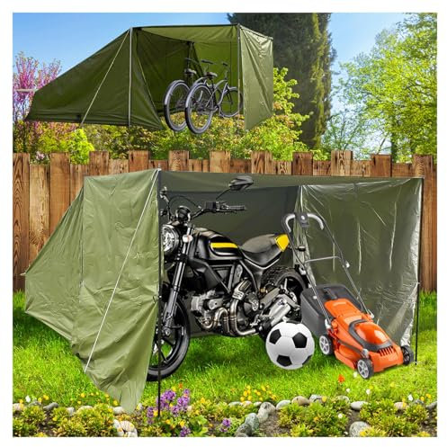 Tenda per bici da esterno con panno parasole rimovibile, ideale per campeggio e ciclismo, capanno all'aperto con tettoia oscillante per riporre le biciclette